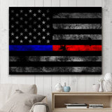 Blue And Red Line USA Flag