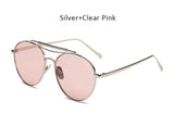 Flat Top Pilot Sunglasses women men aviator sun glasses