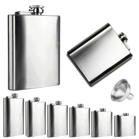 Stainless Steel Flask 1pc 10 8 7 6 5 4 2oz Stainless Steel Hip Flask Liquor Whisky Alcohol Cap Funnel Drinkware Bottle