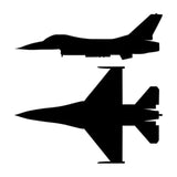 F-16 Viper Fighting Falcon Car Sticker Reflective Vinyl Decals Cartoon Black/Silver C7-1583