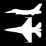 F-16 Viper Fighting Falcon Car Sticker Reflective Vinyl Decals Cartoon Black/Silver C7-1583
