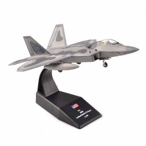 F-22 Raptor,  1/100 Aircraft Airplane Model USA Air Force Diecast Aircraft Plane Toy