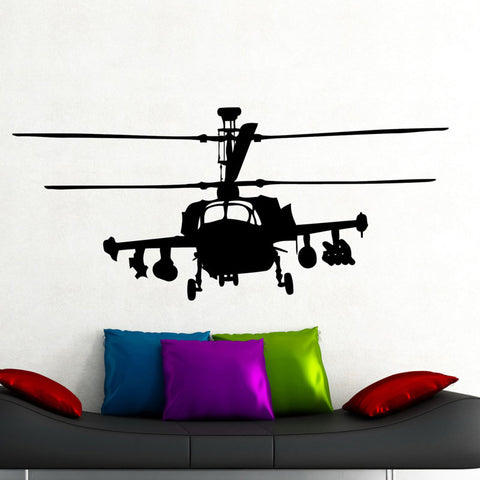 Russian Ka-52 Hokum Military style Helicopter Silhouette Wall Stickers Home Decor Living Room Airplane Wall Decals For Kids Wall Decals
