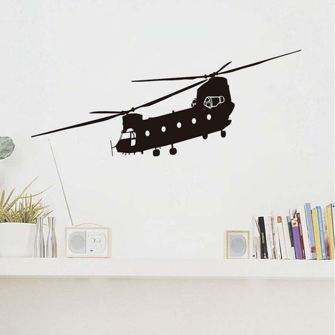 CH-47 Chinook Large Army Helicopter Wall Sticker Vinyl Self Adhesive Wallpaper For Living Room Airplane Silhouette Kids Room Mural Home Decor
