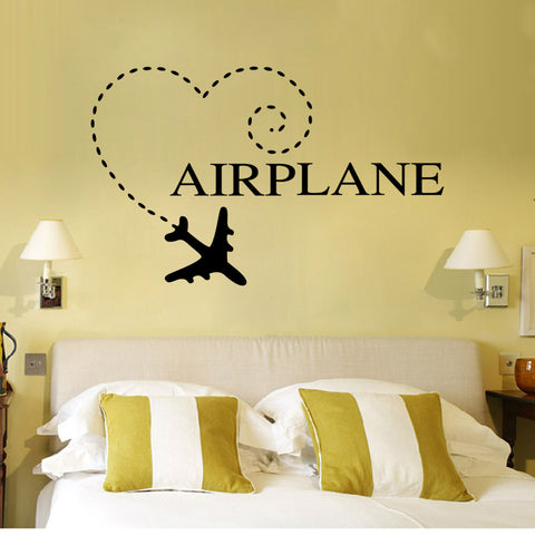 Airplane Carved Wall Stickers Children's Room Bedroom Decoration Removable Stickers