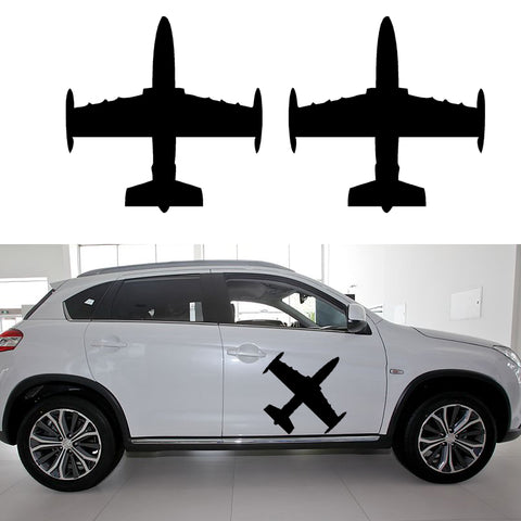 58cm x 58cm 2 x Airplane Top View (one For Each Side) Car Sticker For Cars Side, Truck Window Door Kayak Vinyl Decal 8 Colors