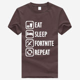 Fortnite cotton t-shirt - eat sleep fortnite repeat
