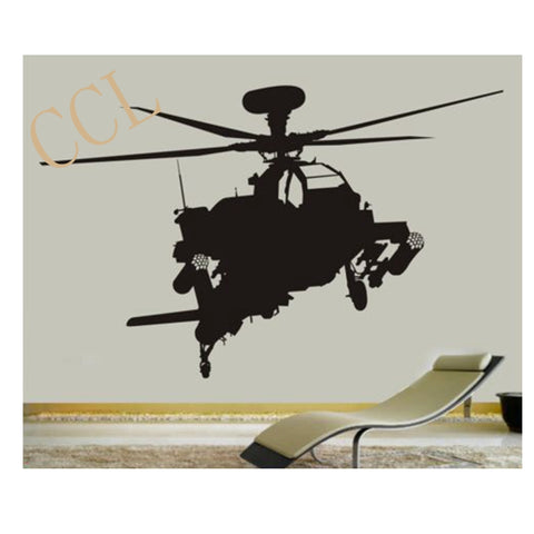 AH-64 Apache Longbow Helicopter Vinyl Wall Decal Sticker Military Kids Airplane Gun art decor